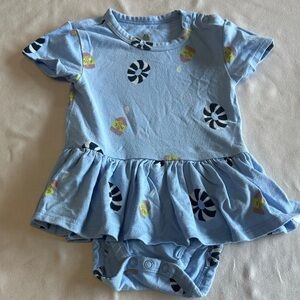 RISE Little Earthling - Blue Kids Onesie dress with Fun Print
